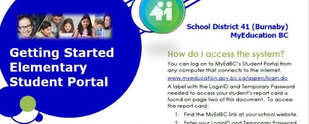 Please see the following document for instructions on how to access MyEdBC, where you can view your child’s report cards. SD41 Getting Started with the Family Portal Brochure